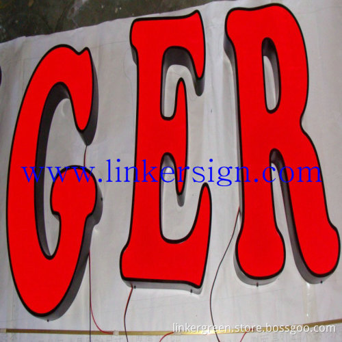 waterproof high light frontlit store 3d acrylic led light letter
